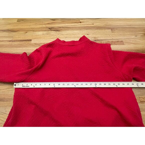 Ali Miles Women's 2X Red Sweater Cotton Tunic Textured Assymetrical Minimalist - Picture 7 of 9